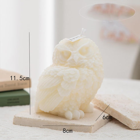 T-shin Candle,240G Owl Shaped Scented Cute Wise Animal Aroma Soy Wax Decorative Candle for Table Photo Prop Birthday
