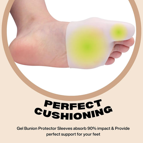 FOOTINSOLE.COM Comfort Gel Metatarsal Pads - Bunion Protector Sleeves for Men and Women (1 Pair)
