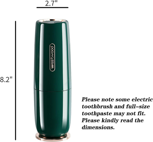 Luxury Green Plastic Travel Toothbrush Holder Case with Cover, Portable Cup, Storage Container for School, Camping,