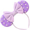Large Size Mouse Ears Headband for Women, Purple Fuzzy Mouse Ears for Adult Plus-Size