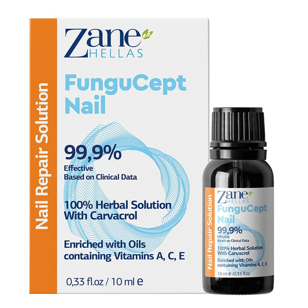 Zane Hellas FunguCept Nail Solution for Discolored, Thickened, Crumbled Nails, Visible Results in 4 Weeks 0.33 oz