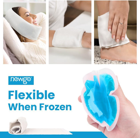 NEWGO Small Ice Packs for Injuries, 6 Pack Round Ice Packs for Face, Hot and Cold Gel Compress for Pain Relief