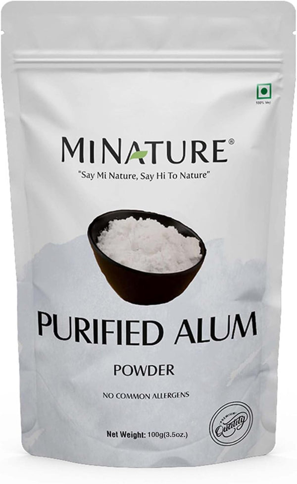 Mi Nature Alum Powder Potassium (Fitkari/Phitkari) - 100% Natural Skincare for Acne, Odor Control & Water Purification
