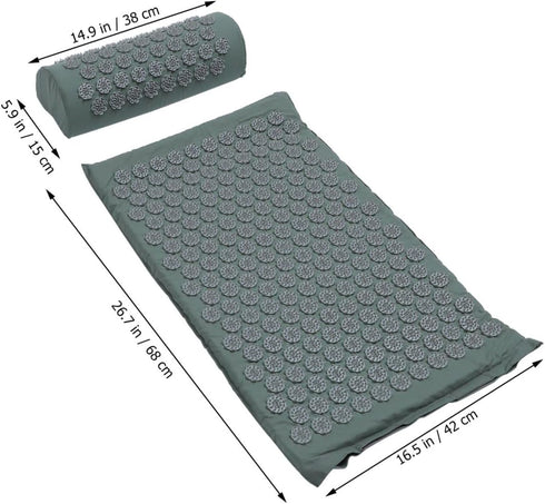STAHAD Set Acupressure Massage Mat and Pillow with Non-Slip Surface, Relief Yoga Exercise Mat for Back and Neck
