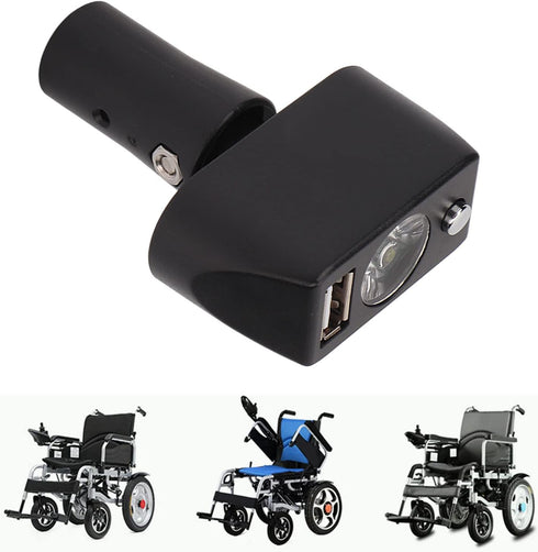 LEEZAD 3 LED Light for Electric Wheelchairs, Pin XLR Head High Brightness Adjustable Angle USB Electric Wheelchair