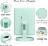 Tri-fold Lighted Vanity Makeup Mirror, 21 LEDs, 3x/2x Magnification, Touch Screen, 180 Degree Free Rotation - Green