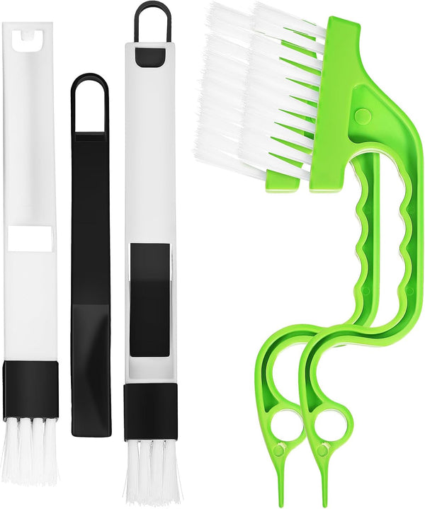 4 Pcs Window or Sliding Door Track Cleaning Brush - Tile Lines Brush - Window Blind Duster Tool for Sliding Door