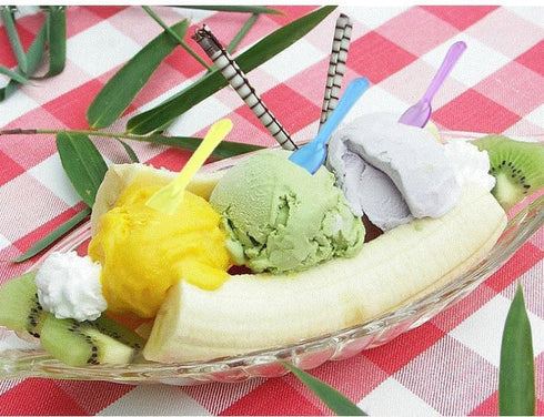 Gmark 100pc 3" Assorted Multi-Color Taster Plastic Mini Spoons, Ice Cream Dessert, 1 Box Set GM1002G