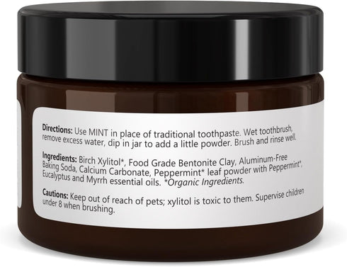 Isabella's Clearly Mint Remineralizing Tooth Powder, Natural Fluoride Free Toothpaste for Adults