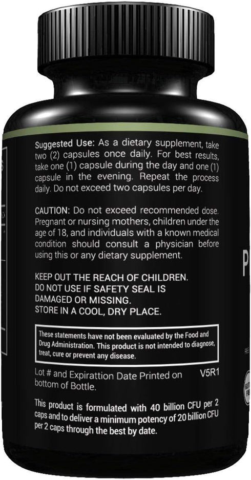 Stellar Labs Probiotic 40 Dietary Supplement, Immune and Digestive Support Formula, Gluten-Free, GMP, Non-GMO, Vegan, 60 Count