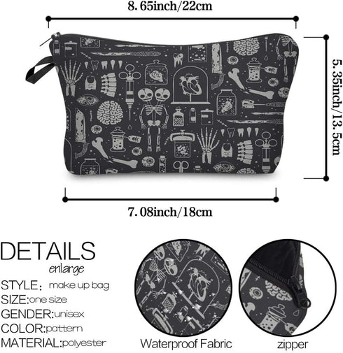 Deanfun Small Makeup Case - Cute and Waterproof Cosmetic Bag for Women(Happy Halloween D5-52254)