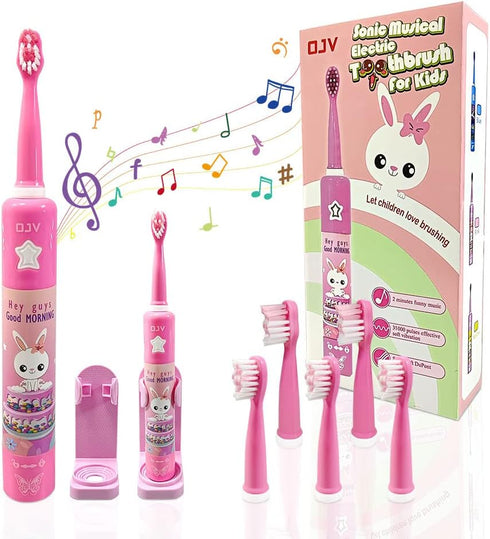 OJV 8620 Musical Electric Toothbrush for Kids, 3 Modes, 2 Min Timer, Rechargeable Sonic Music Toothbrush