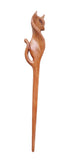 Marycrafts Cat Wooden Hair Stick, Hair Fork for Buns, Women Long Hair