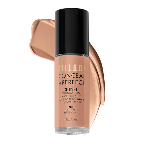 Milani Conceal + Perfect 2-in-1 Foundation + Concealer, Flawless Complexion, Under Eye Corrector, Waterproof and