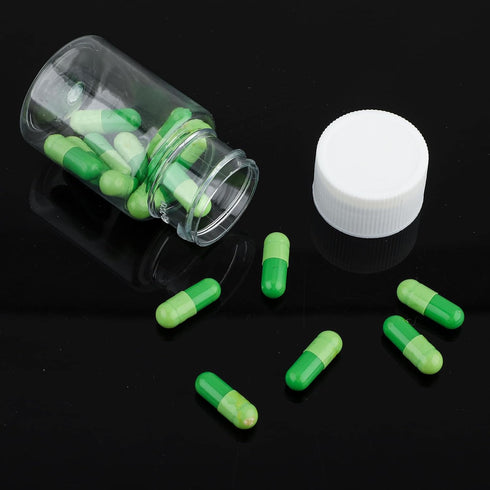 4Pcs Clear Pill Bottle 50ml by WLLHYF, Empty Plastic Medicine Bottles with Caps