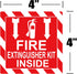 Green First Aid Kit Sign Decals, 4 Inch Adhesive Safety Sign, UV Resistant, 8 Pcs Industrial Warning Decal for Trucks