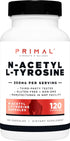 Primal N-Acetyl L-Tyrosine Capsules (120 Servings, 350mg Per Serving) - Gluten Free, Non-GMO Amino Acid Supplement