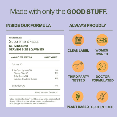 Hilma Prebiotic Fiber Gummies – Daily Fiber Supplement for Adults – Supports Gut Health for Women & Promotes Regularity