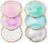 JASSINS Resin Nail Art Palette, Nail Art Painting Mixed Color Palette with Gold Edge for Makeup Display Board (Pink)