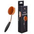Large Rose Gold Foundation Contour Round Toothbrush - Dust Free Oval Makeup Brushes with Sponge Cleaner