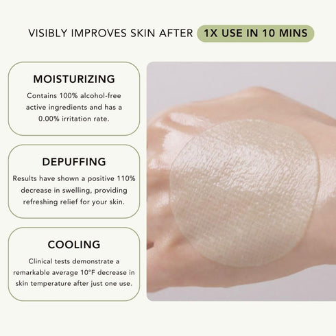 TRICO Green Tea Multi-Tasking Cooling Pad, 3-in-1 Korean Toner Pads for All Skin Types - 90 Pads