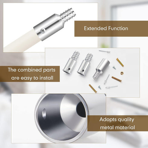 6 Pcs Threaded Tip Replacement Kit, Pole Handle Adapter Tips for Metal Broom (0.8 Inch, 0.87 Inch, 1 Inch)