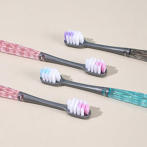 EasyHonor Soft Toothbrushes, Adult Medium Bristle Toothbrushes with Non-slip Handle, 6 Pack