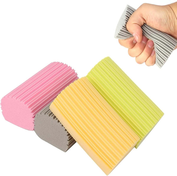 Zpallmeo Damp Clean Duster Sponge 4 Pack,Magic Sponges Eraser Baseboard Cleaner Tool,Reusable Household