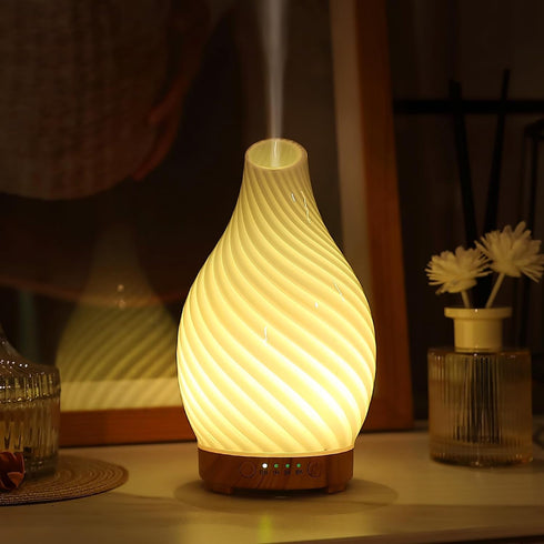 inrorans Art Glass Essential Oil Diffuser - 160ml Ultrasonic Cool Mist Scent Aroma