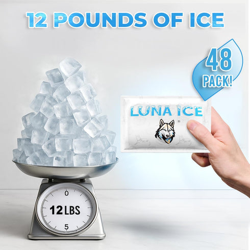 Dry Ice Packs for Shipping, Long Lasting Ice Packs, 24+ Hour Freeze Power, BPA Free, 48 Pack Bulk, 12 lb, Reusable Gel