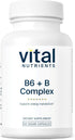 Vital Nutrients Vitamin B6 + B Complex, Vegan Methylated B Vitamins, 60 Capsules