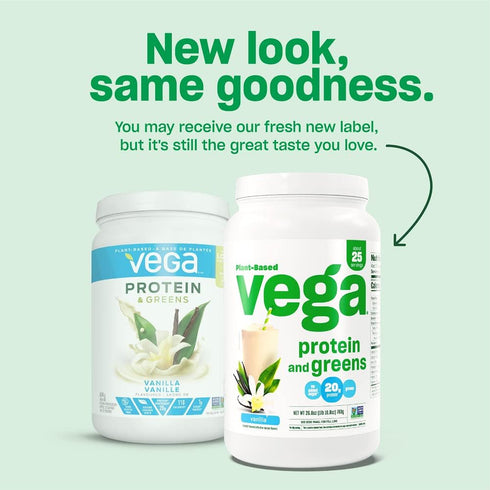 Vega Protein and Greens Protein Powder, Chocolate, 20g Plant Based Protein, Vegan, Non-GMO, 1lbs