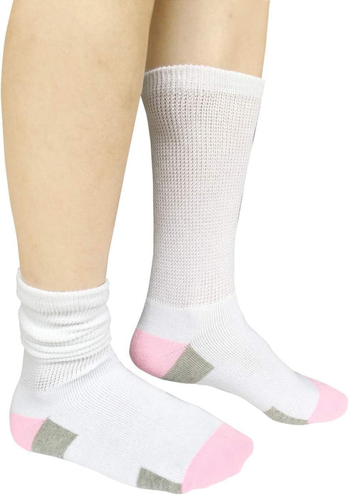 SYOLLAVE Women Diabetic Socks Non-Binding Wide Top Loose Fitting Medical Hospital Socks for Diabetes Edema Thick Ankle