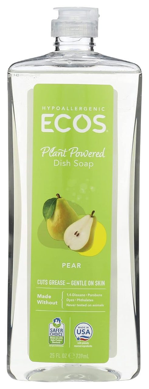 ECOS Dishmate Dishwashing Liquid, Earth Friendly Products, Natural Pear, 25 Fl Oz