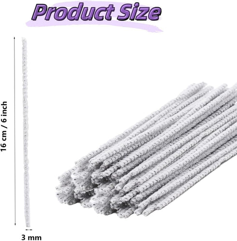 INTOMYTH 6 Inch (200 Count, White Soft Bristle Pipe Cleaners, Pipe Cleaners Bulk, Ideal for Cleaning Glass Plastic