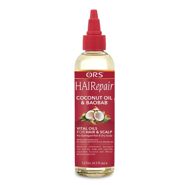 ORS HAIRepair Coconut Oil and Baobab Vital Oils, Lightweight Hair Oil, Fast Absorbing (4.3 oz)