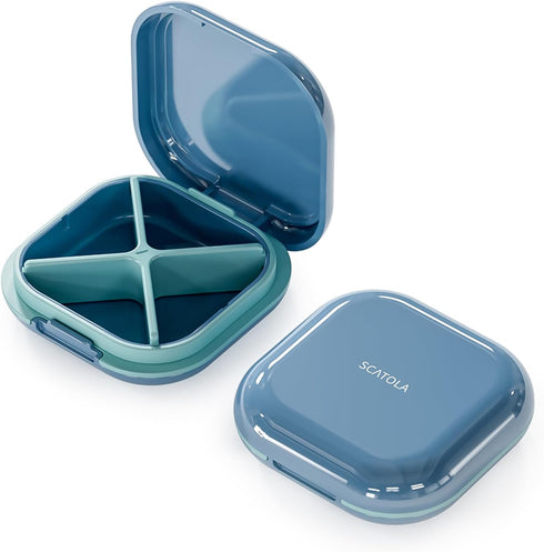 Daily Pill Organizer with 4 Compartments, Portable Travel Case for Vitamins, Cod Liver Oil, Compact Medicine Organizer