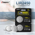 Rechargeable CR2450 Batteries 2 Pack High Capacity 3.7V Lir2450 Button Battery