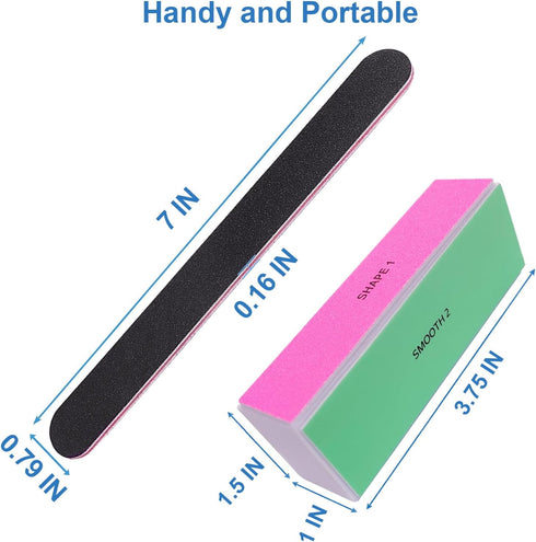 Nail File and Buffer Set, 4 Way Professional Nail Buffers Shine Kit for Natural Nails, Buffing Fingernail
