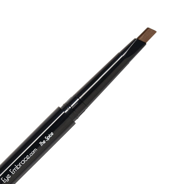 The Spice: Auburn Brown Eyebrow Pencil, Waterproof, Double-Ended with Angled Tip & Spoolie Brush