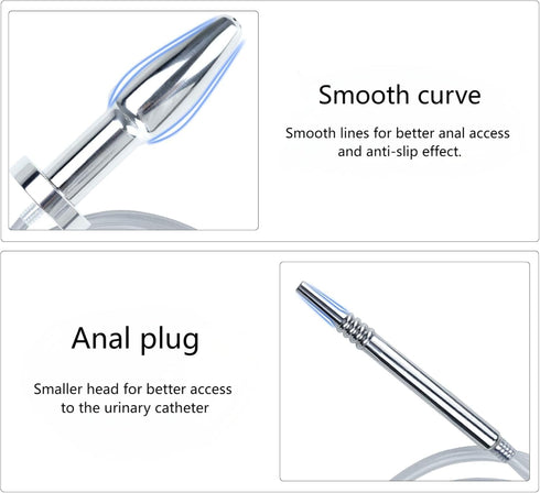 Urethral Dilator with Smooth Double Head Stainless Steel Penis Plug Adult Sex Toys - Catheters & Sounds Sounding Rods
