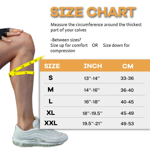 Copper Calf Compression Sleeves - Shin Splint Compression Sleeve for Pain Relief and Varicose Veins (1 Pair)