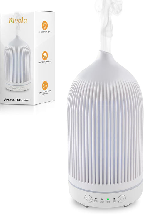 Rivola Essential Oil Diffuser 200ML Aromatherapy Diffuser Cool Mist 7 Color & Waterless