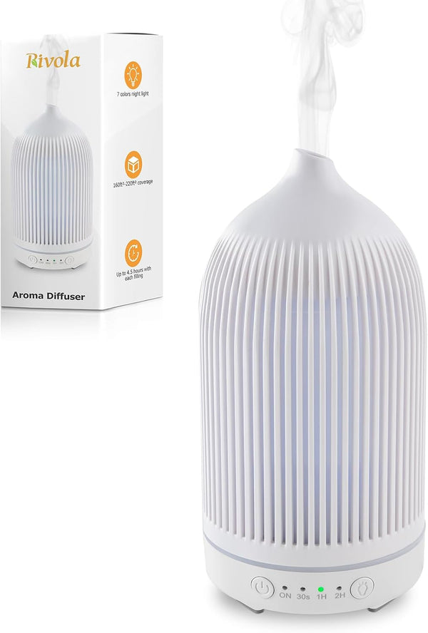 Rivola Essential Oil Diffuser 200ML Aromatherapy Diffuser Cool Mist 7 Color & Waterless