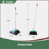 Eyliden Broom and Dustpan Combo Set, Stand Up Dustpan with Long Handle for Home Office Kitchen Lobby, Black & Green