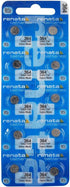 Renata 364 SR621SW Silver Oxide Watch Batteries - 1.55V (10 Count)