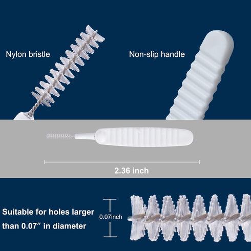 30pcs Shower Nozzle Cleaning Brush, Anti-Clogging for Shower Head Cleaning with Nylon Bristle Non-Slip Handle by Alnorte