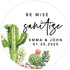Andaz Press Wedding Personalized Round Circle Label Stickers, Be Wise Sanitize, Custom