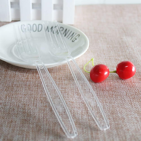200 Count Heavy Weight Plastic Silverware Set, Disposable Forks Spoons Utensils for Wedding Party Supplies Everyday Use
