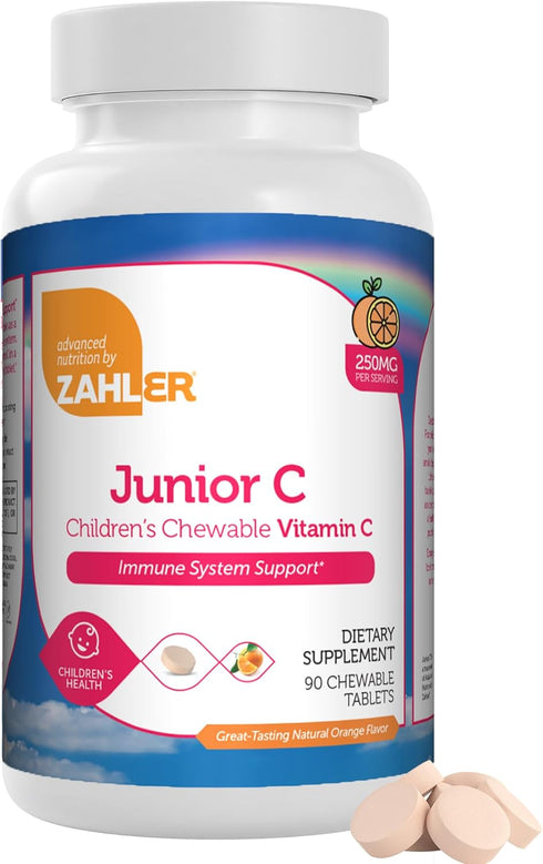 Zahler Junior C Advanced Chewable Vitamin C for Kids, Immune Support in Delicious Orange Flavor, 90 Count